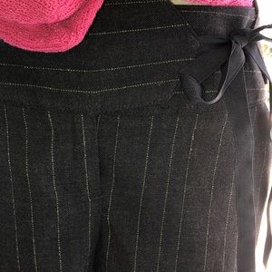 Wool blend striped and piped shorts